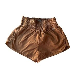PINK Victoria's Secret Active Smocked Waist Running Shorts Brown XS